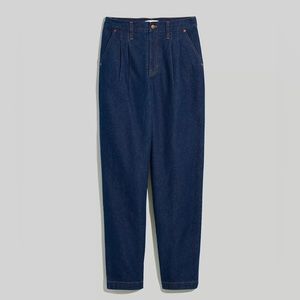 Baggy Straight Jeans in Woodham Wash: Pleated Edition